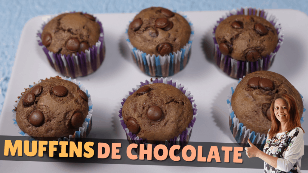 Muffins de chocolate facil e rapido