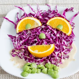 Red cabbage salad with mayonnaise