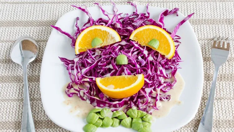 Red cabbage salad with mayonnaise