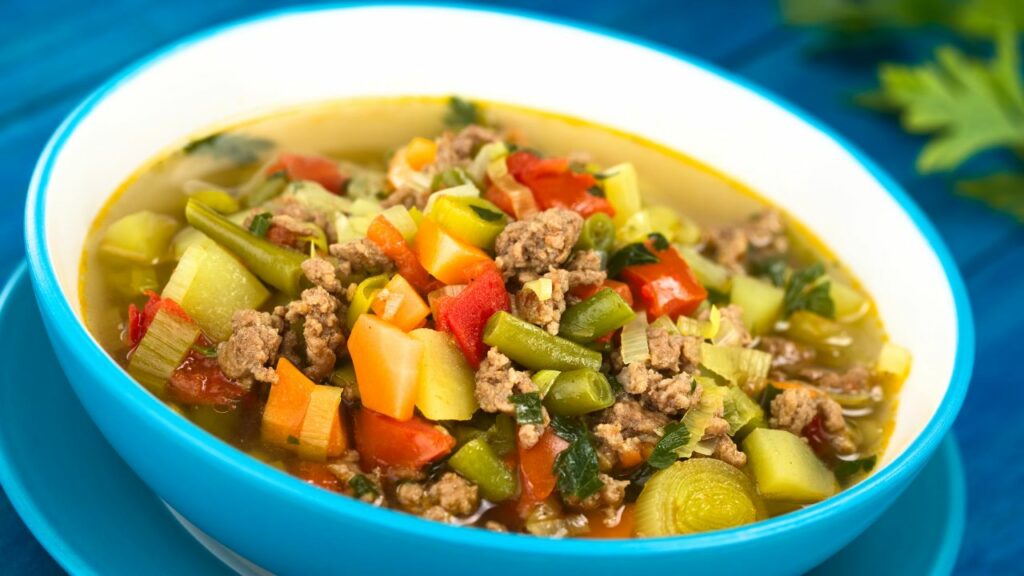 low carb vegetable soup with meat