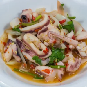 squid salad with vinaigrette sauce