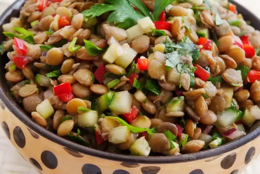Linsensalat mit Tahini