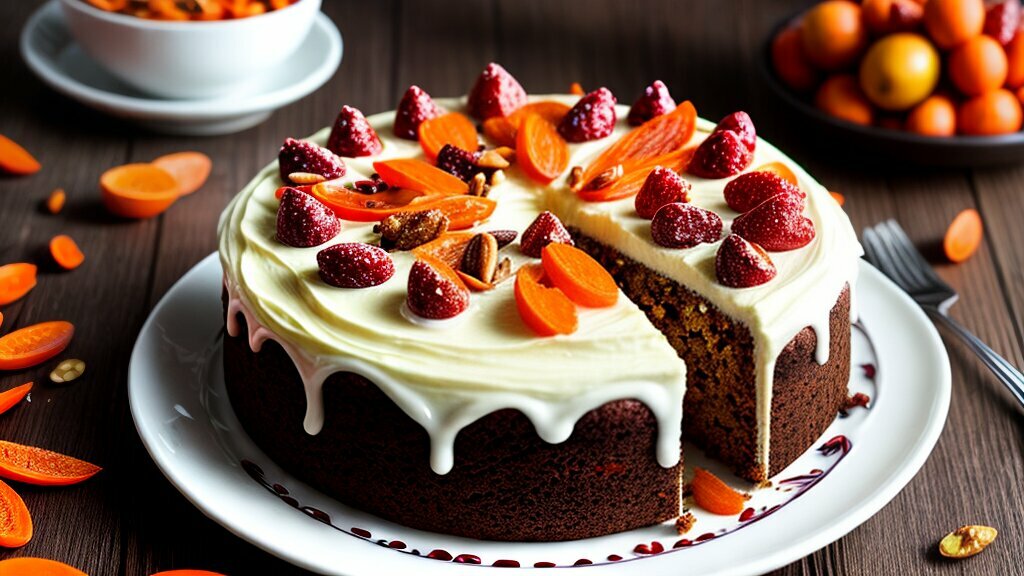 Carrot cake with raisins