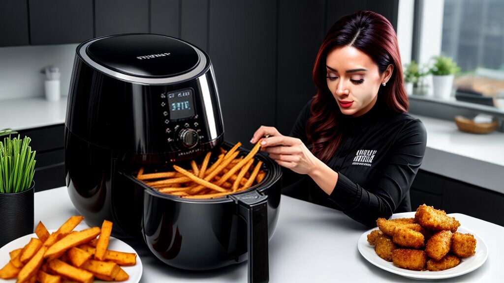 airfryer with food