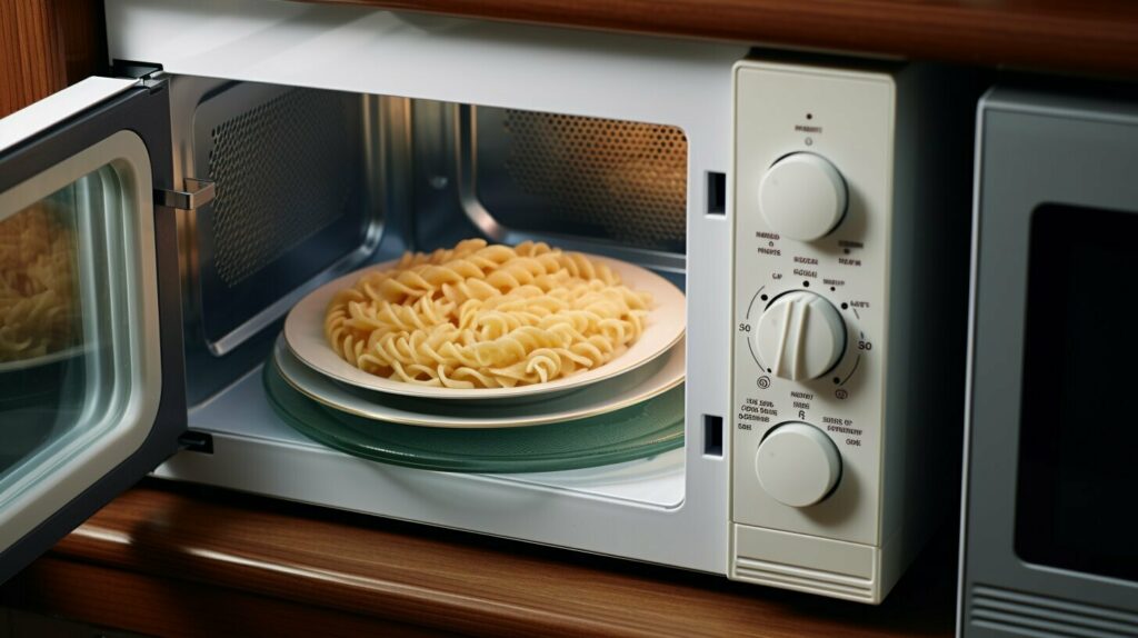 step by step to heat pasta in the microwave