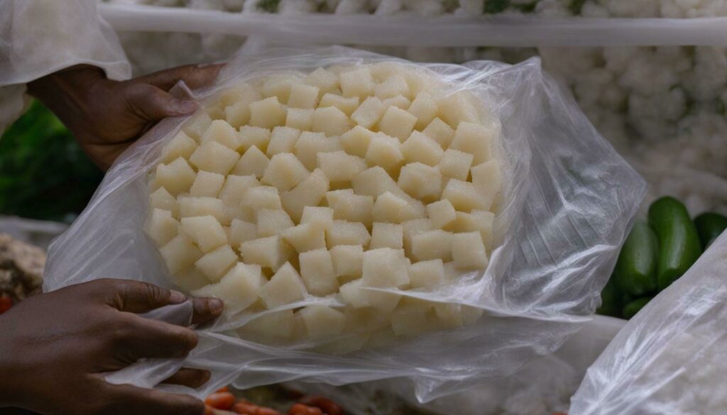 freezing cooked cassava