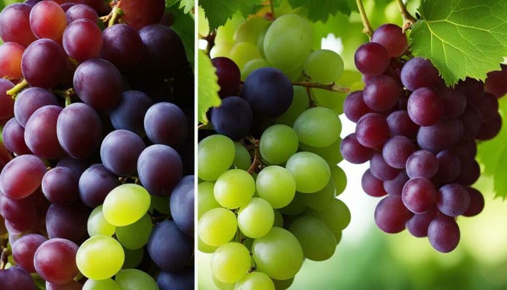 qual a diferença da uva roxa e verde