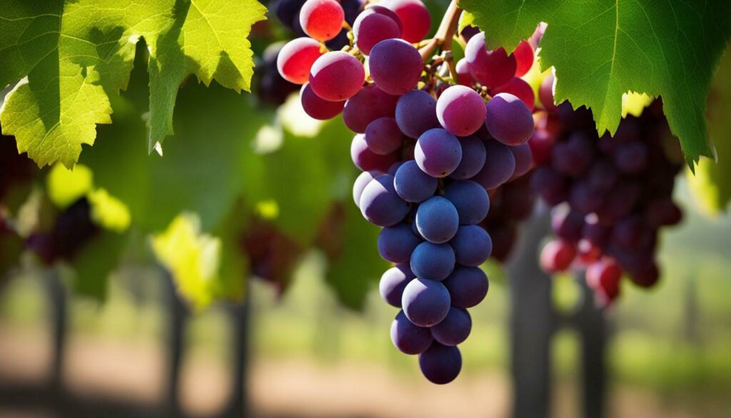 variações de cor da uva