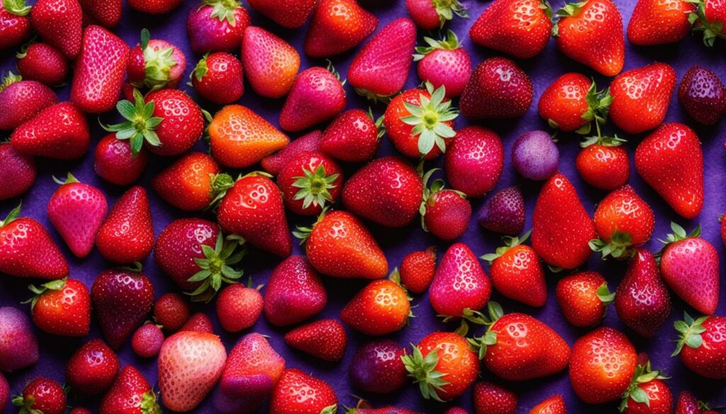 diversity of colors in strawberries